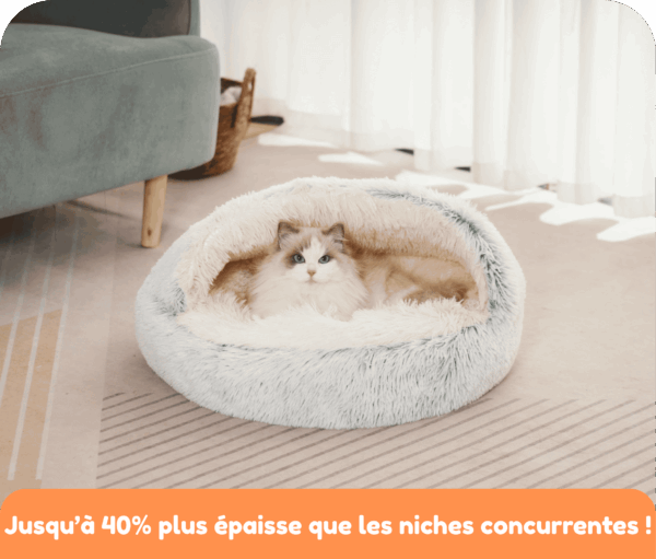 Niche bien-être MiauNap</h1><p class="subtitle"><b>Soulagez l’anxiété de votre chat tout en prenant soin de ses articulations. Une niche conçue pour son bien-être.</b></p>