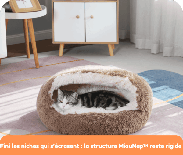 Niche bien-être MiauNap</h1><p class="subtitle"><b>Soulagez l’anxiété de votre chat tout en prenant soin de ses articulations. Une niche conçue pour son bien-être.</b></p> – Image 3